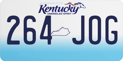 KY license plate 264JOG