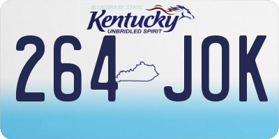 KY license plate 264JOK