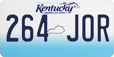 KY license plate 264JOR