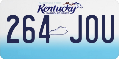 KY license plate 264JOU