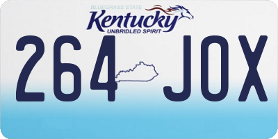 KY license plate 264JOX