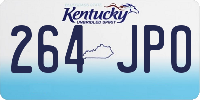 KY license plate 264JPO