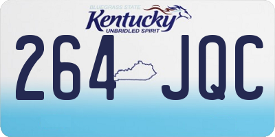 KY license plate 264JQC