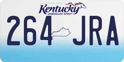 KY license plate 264JRA