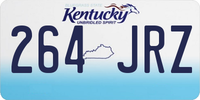 KY license plate 264JRZ