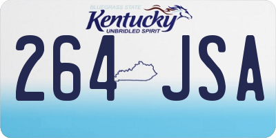 KY license plate 264JSA