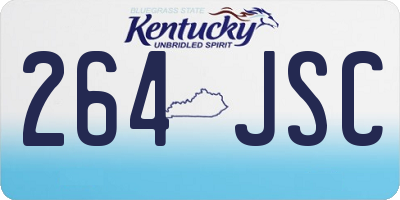 KY license plate 264JSC