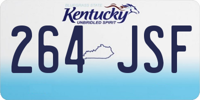 KY license plate 264JSF