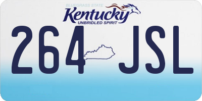KY license plate 264JSL