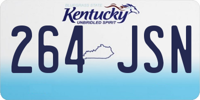 KY license plate 264JSN