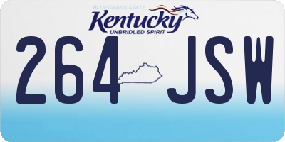 KY license plate 264JSW