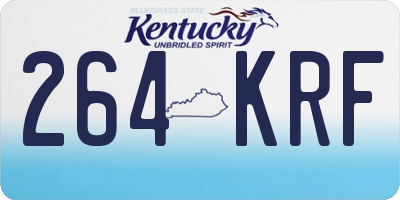 KY license plate 264KRF