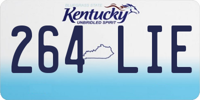 KY license plate 264LIE