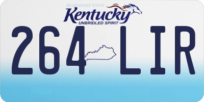 KY license plate 264LIR