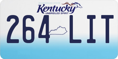 KY license plate 264LIT