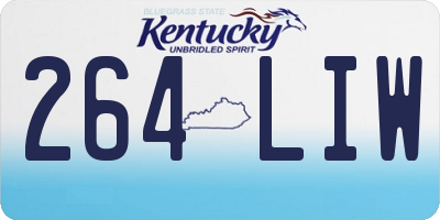 KY license plate 264LIW