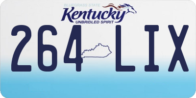 KY license plate 264LIX