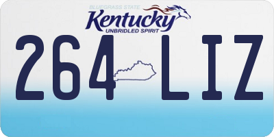 KY license plate 264LIZ