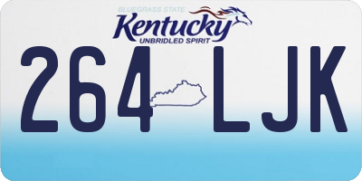 KY license plate 264LJK