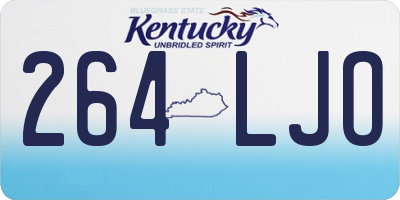 KY license plate 264LJO