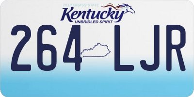 KY license plate 264LJR