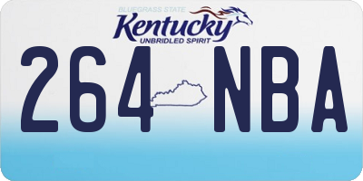 KY license plate 264NBA