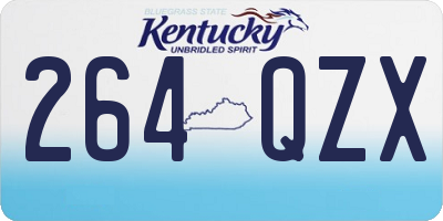 KY license plate 264QZX