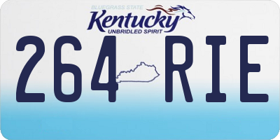 KY license plate 264RIE