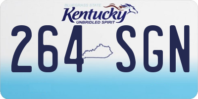 KY license plate 264SGN