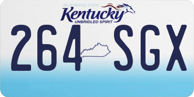 KY license plate 264SGX
