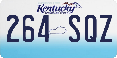 KY license plate 264SQZ