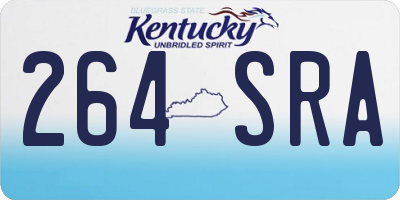 KY license plate 264SRA