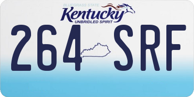 KY license plate 264SRF