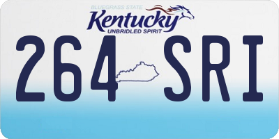 KY license plate 264SRI