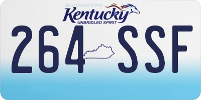 KY license plate 264SSF