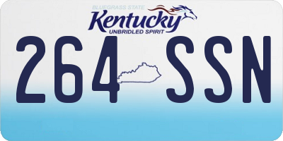 KY license plate 264SSN