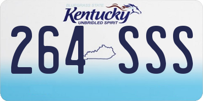 KY license plate 264SSS