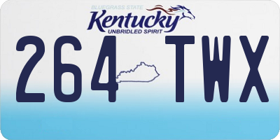 KY license plate 264TWX