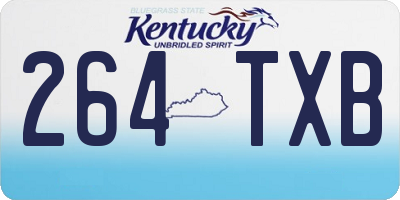 KY license plate 264TXB