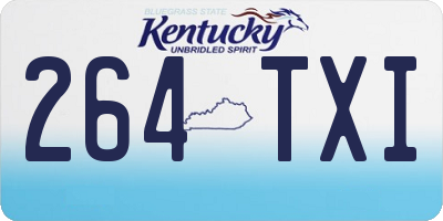 KY license plate 264TXI