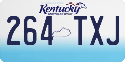 KY license plate 264TXJ