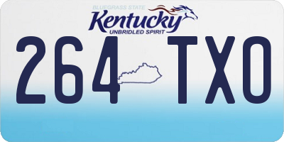 KY license plate 264TXO