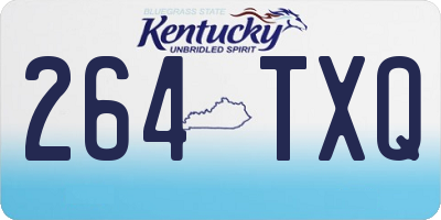 KY license plate 264TXQ