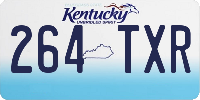 KY license plate 264TXR