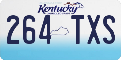 KY license plate 264TXS