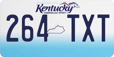 KY license plate 264TXT