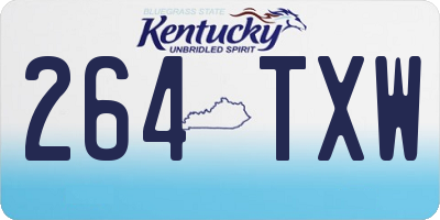 KY license plate 264TXW