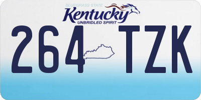 KY license plate 264TZK