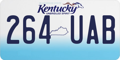 KY license plate 264UAB