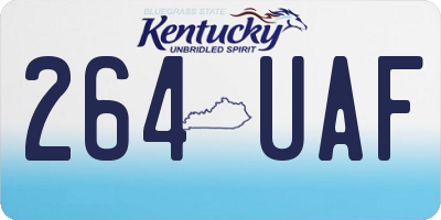 KY license plate 264UAF